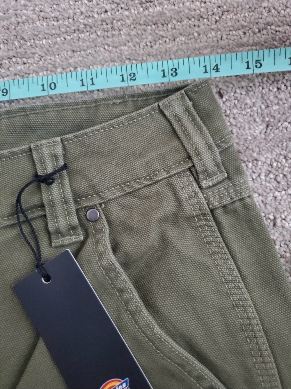 Dickies Olive Green Mid Rise Double Knee Canvas Carpenter Pants - Picture 8 of 8
